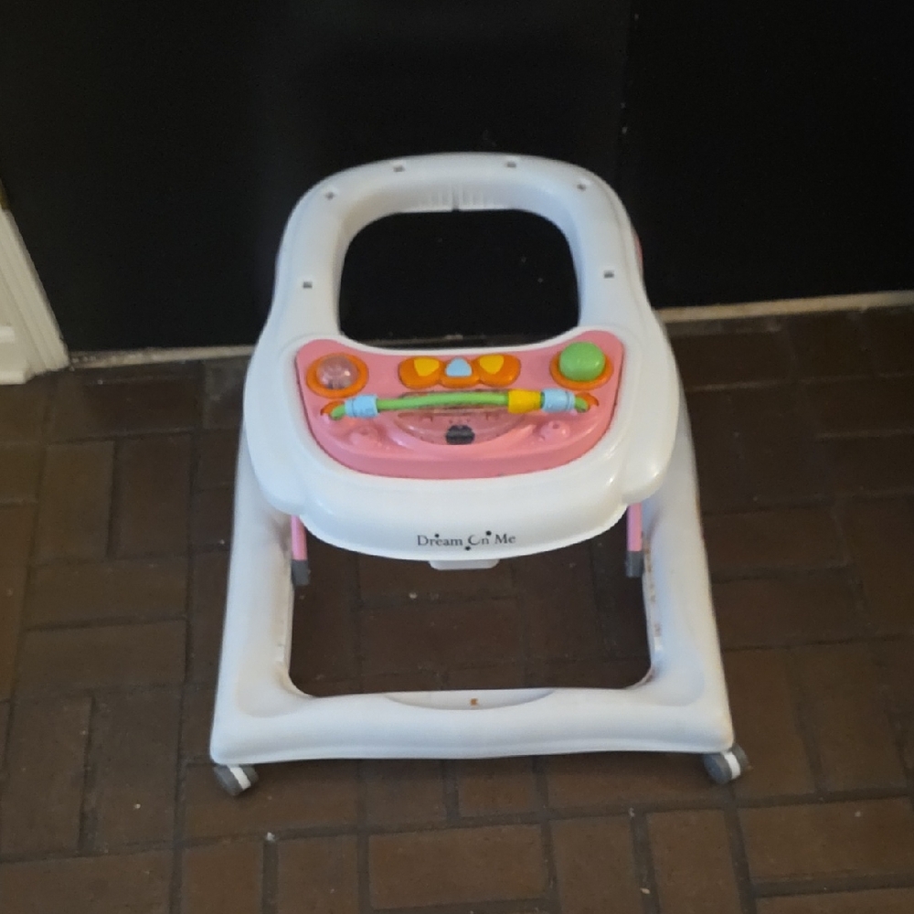 Dream On Me Baby Walker in Pink and White